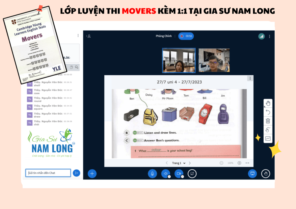 Lớp Luyện thi chứng chỉ Tiếng Anh - Movers